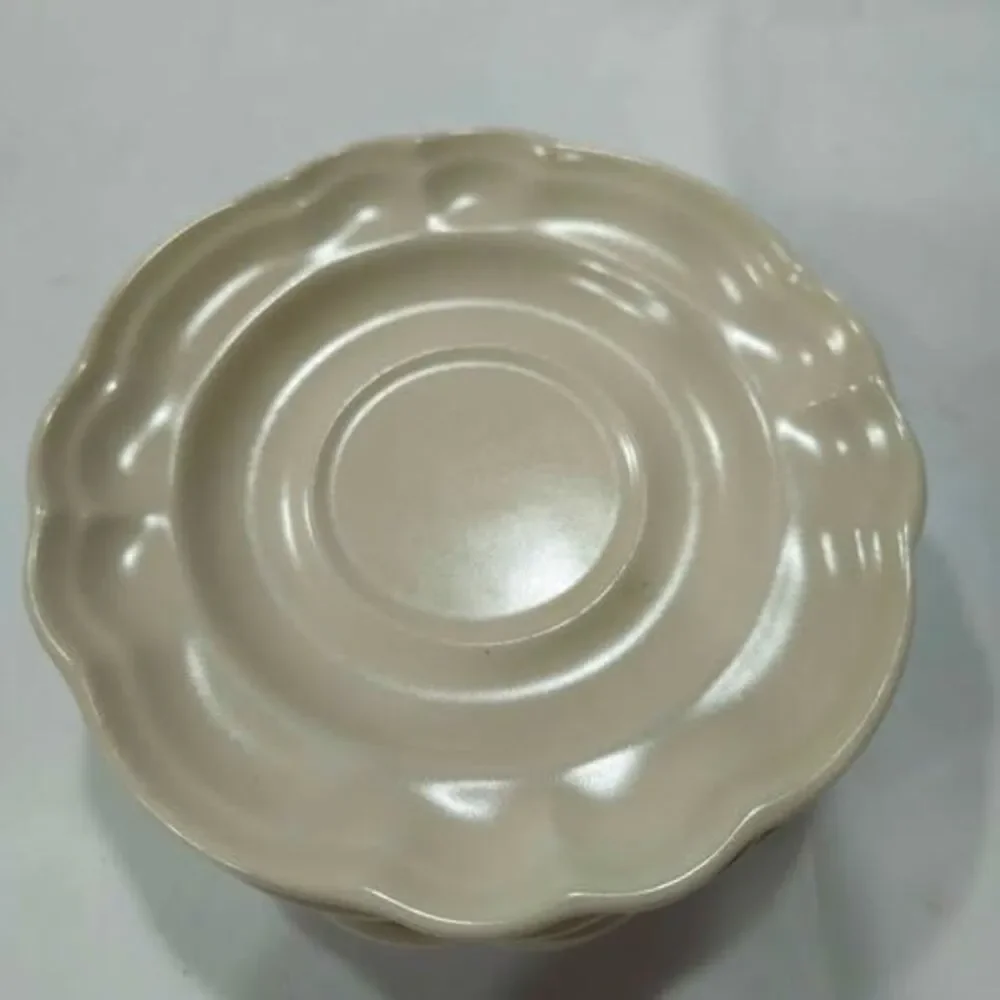 Gibson Housewares Cream Scalloped Saucers Set of 4